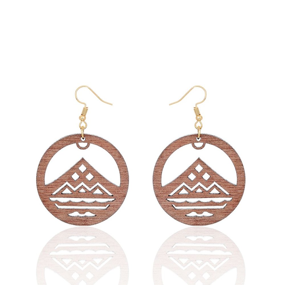 Hawaiian Inspired Wood Earrings NEW